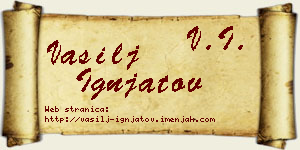 Vasilj Ignjatov vizit kartica